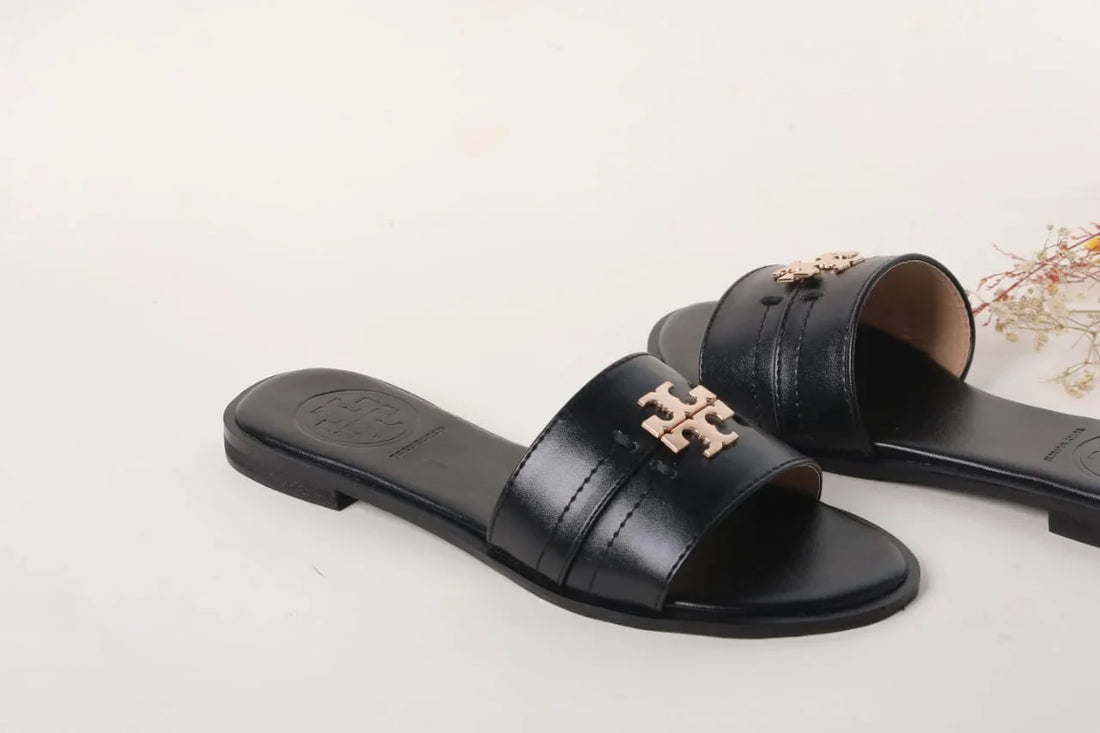 TB CASUAL SLIDES - BLACK
